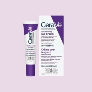 CeraVe Skin Renewing Eye Cream 15ml in Sri Lanka with peptides, caffeine, ceramides and hyaluronic acid for hydrating eye care, HerStore.lk online cosmetic store